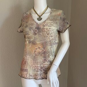 SOLD! True Y2K top with lotus flowers and embellishments, PHEOBE BUFFAY VIBES.